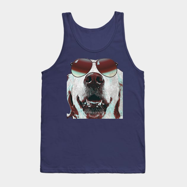 White dog wearing sunglasses Tank Top by PersianFMts